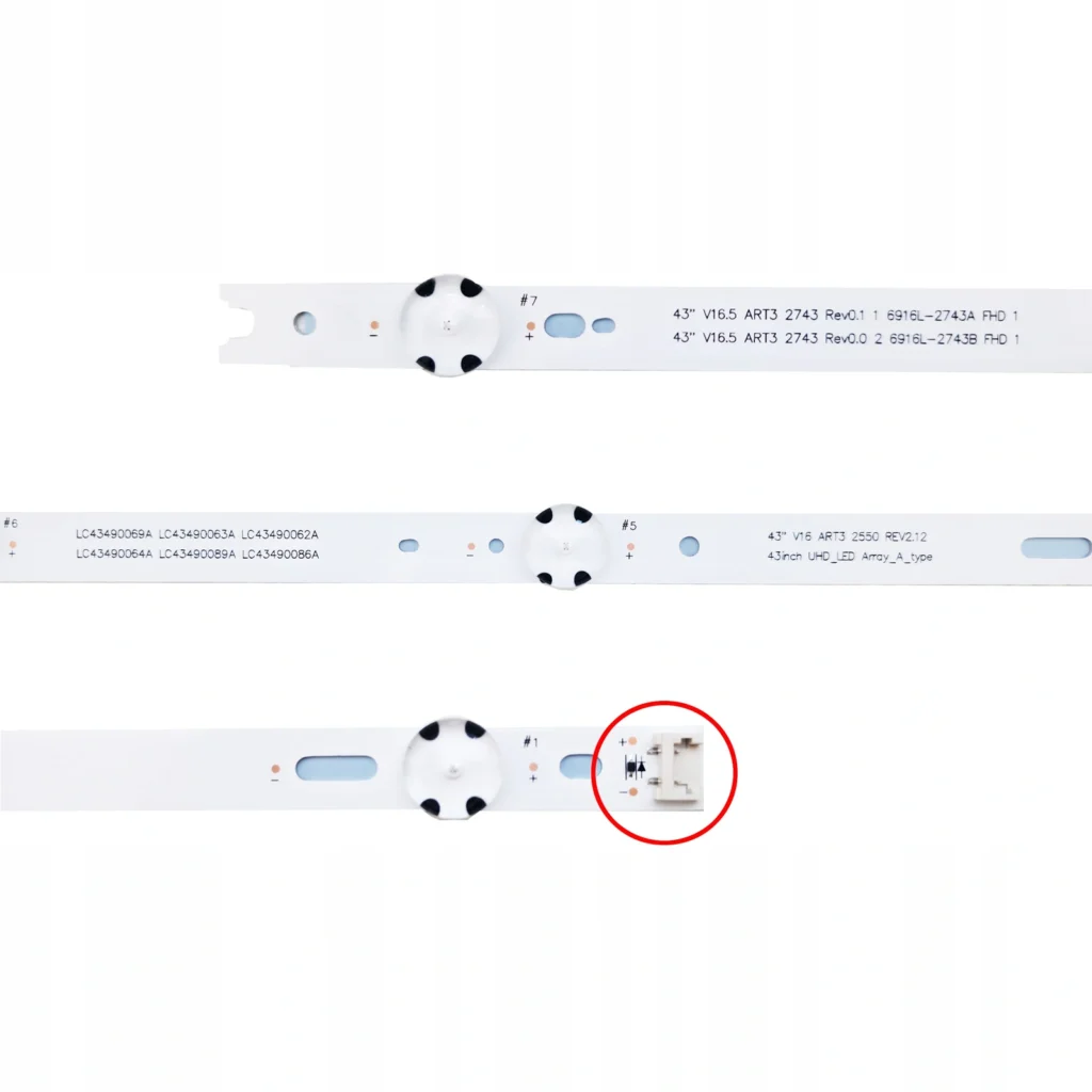 Listwy LED do TV podświetlenie do LG 43UJ634V 43UJ6307 43UJ701V 43UJ6307 + klej montażowy v2 - detale