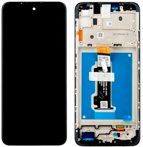 Wymiana wyświetlacza ekranu w Motorola E30 E40 z ramką (czarna) oryginał